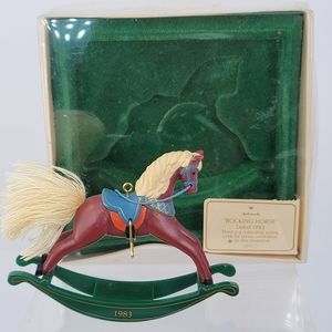 Hallmark 1983 Rocking Horse Green 3rd in Series Christmas Ornament Keepsake
